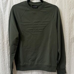 Emporio Armani Men's Olive Crewneck Sweater